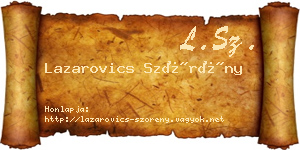 Lazarovics Szörény névjegykártya